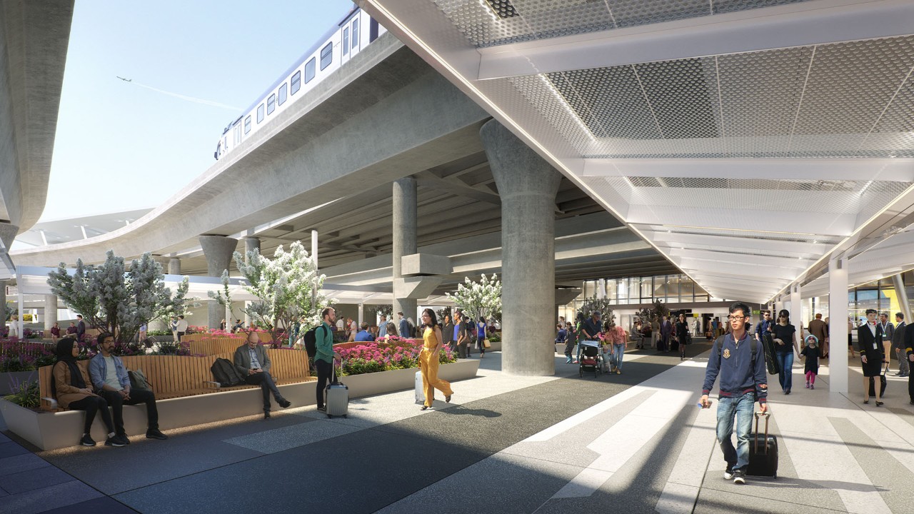 Rendering of Arrivals Hall