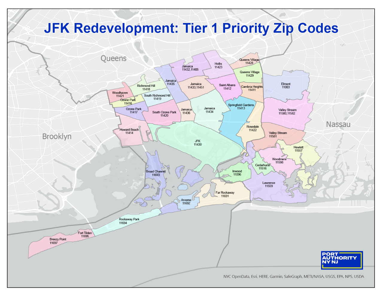 Map of counties in Zone 1 and Zone 2 that qualify for Local Business Enterprise status